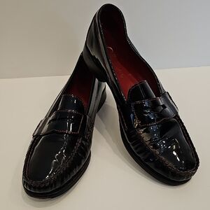 Cole Haan Black Patent Leather Penny Loafers Size 8B